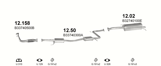 Auspuffanlage für MAZDA 323 1.3