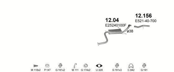 Auspuffanlage für MAZDA 323 1.3