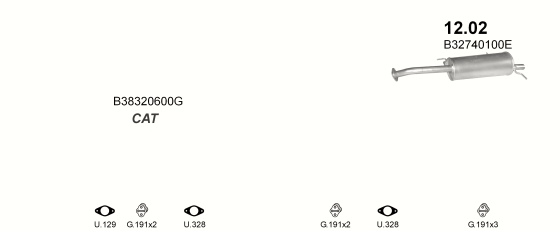 Auspuffanlage für MAZDA 323 1.3 (1.3 BG)