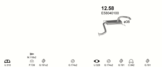 Auspuffanlage für MAZDA 323 1.5 (1.5 GT)