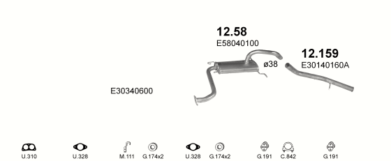 Auspuffanlage für MAZDA 323 1.5 (GT)