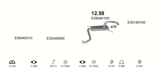 Auspuffanlage für MAZDA 323 1.5 (GT)