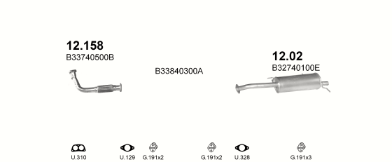 Auspuffanlage für MAZDA 323 1.6