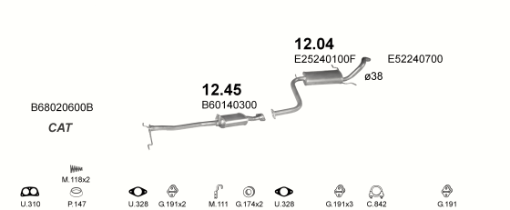 Auspuffanlage für MAZDA 323 1.6