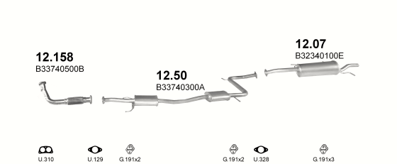 Auspuffanlage für MAZDA 323 1.6