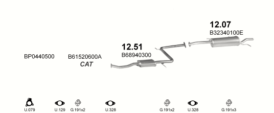 Auspuffanlage für MAZDA 323 1.6