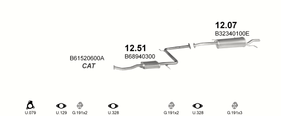 Auspuffanlage für MAZDA 323 1.6