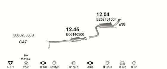 Auspuffanlage für MAZDA 323 1.6