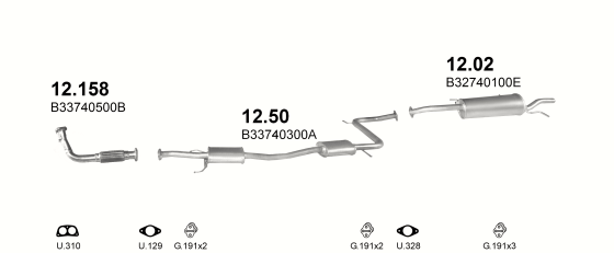 Auspuffanlage für MAZDA 323 1.6