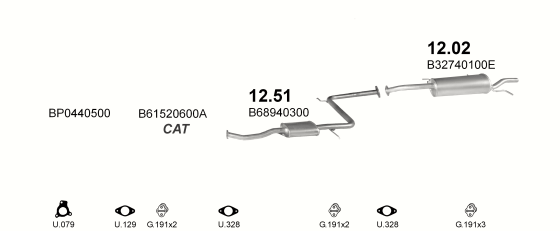 Auspuffanlage für MAZDA 323 1.6