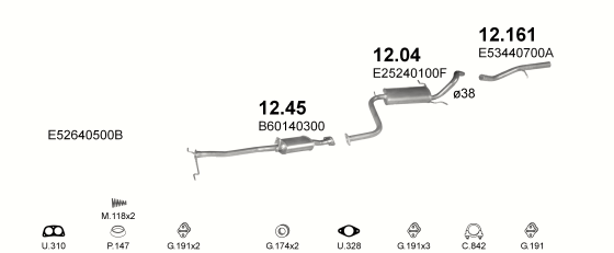 Auspuffanlage für MAZDA 323 1.6