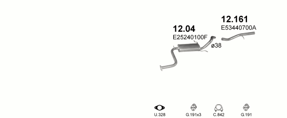 Auspuffanlage für MAZDA 323 1.7 D (1.7 D BF)
