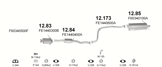 Auspuffanlage für MAZDA 626 1.6