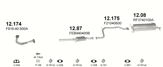 Auspuffanlage für MAZDA 626 1.8 (MAN.)