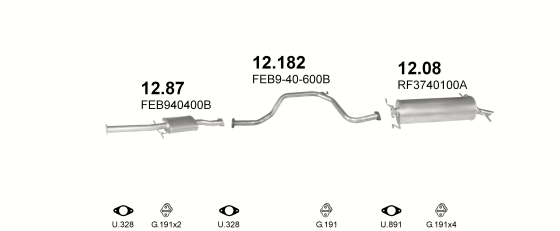 Auspuffanlage für MAZDA 626 2.0 (AUT.)