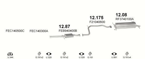 Auspuffanlage für MAZDA 626 2.0 (2.0 8V)