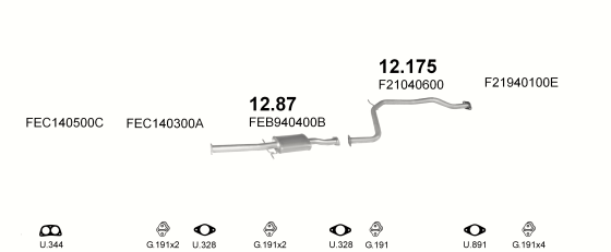 Auspuffanlage für MAZDA 626 2.0 (AUT.)