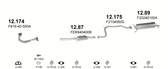Auspuffanlage für MAZDA 626 1.8 (MAN.)