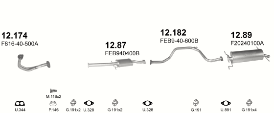 Auspuffanlage für MAZDA 626 1.8 (MAN.)