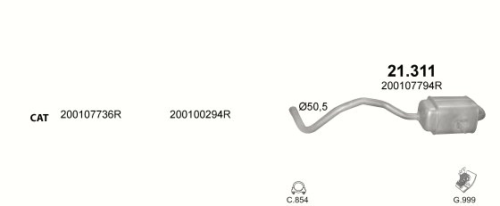 Auspuffanlage für RENAULT MEGANE III 1.4 (1.4 16V)