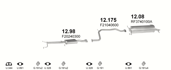 Auspuffanlage für MAZDA 626 2.0