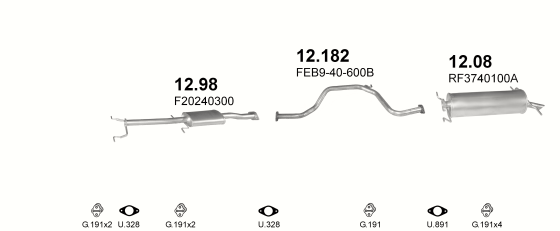 Auspuffanlage für MAZDA 626 2.0