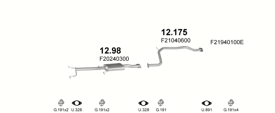 Auspuffanlage für MAZDA 626 2.0 (MAN.)