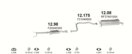 Auspuffanlage für MAZDA 626 2.0 (2.0i 8V)