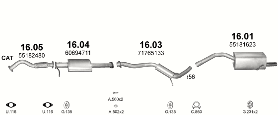 Auspuffanlage für ALFA ROMEO 156 2.0 (2.0 JTS 16V)