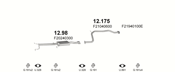 Auspuffanlage für MAZDA 626 2.0 (2.0i 8V)