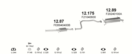Auspuffanlage für MAZDA 626 2.0 (2.0 12V)