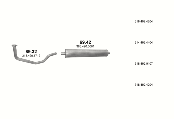Auspuffanlage für MERCEDES 10-16 T 1013/1113 LP-LPK-LPL