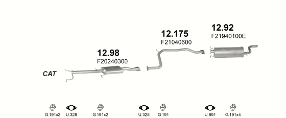 Auspuffanlage für MAZDA 626 2.2 (2.2i 12V)