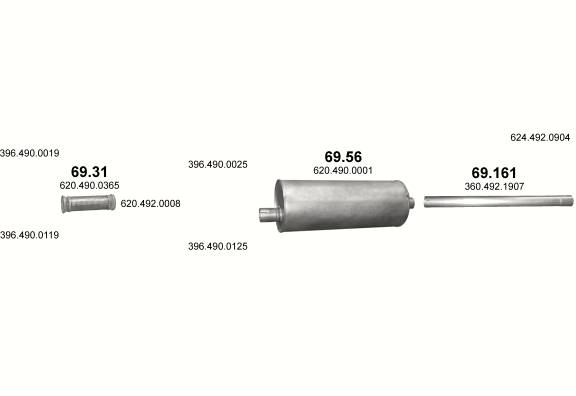 Auspuffanlage für MERCEDES OH 1628 L (4X2     OM 422)