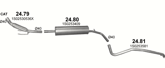 Auspuffanlage für VOLKSWAGEN UP 1.0 (1.0i)