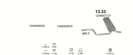 Auspuffanlage für MERCEDES E200 - T124 2.0 (T124 E200)