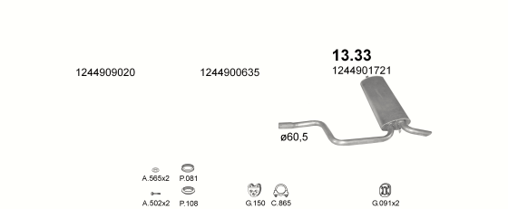 Auspuffanlage für MERCEDES E220 - T124 2.2 (T124 E220)