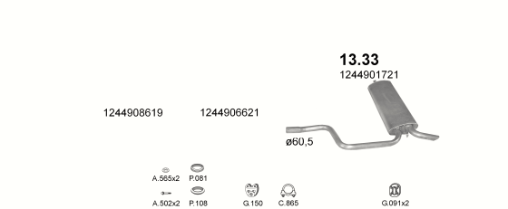 Auspuffanlage für MERCEDES E280 - T124 2.8 (T124 E280)