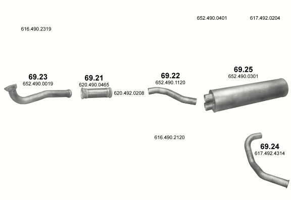 Auspuffanlage für MERCEDES 10-16 T 1417/1417 A-K-AK/1420/1420 LS