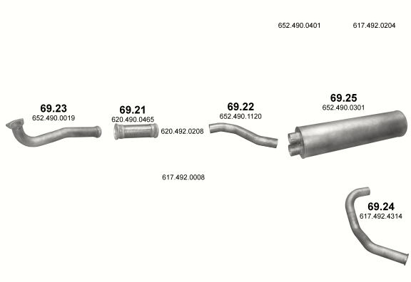 Auspuffanlage für MERCEDES 19-33 T 2420/2420 L