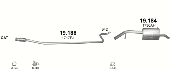 Auspuffanlage für PEUGEOT 207 1.4 D (1.4 HDi Turbo Diesel)