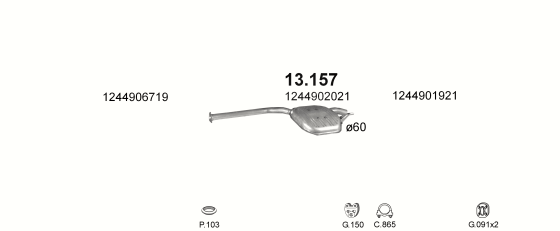 Auspuffanlage für MERCEDES E300 - T124 3.0 TD (T124 E300)