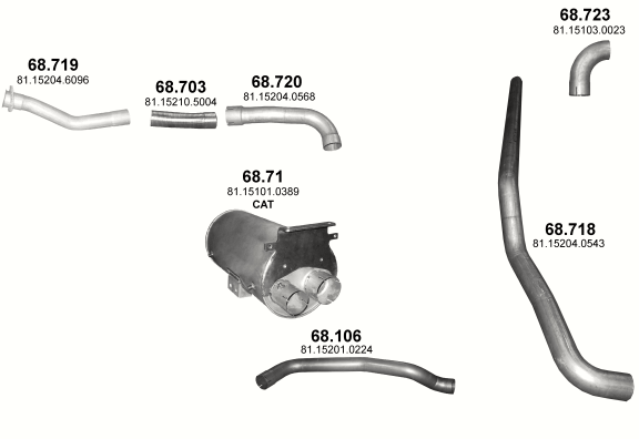 Auspuffanlage für MAN TGM 6.9 (D0836 LFL ; N08/N18/N26/N28/N48)