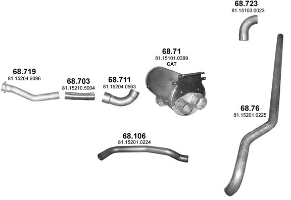 Auspuffanlage für MAN TGL 6.9 (D0836 LFL ; N02/N04/N12/N14)