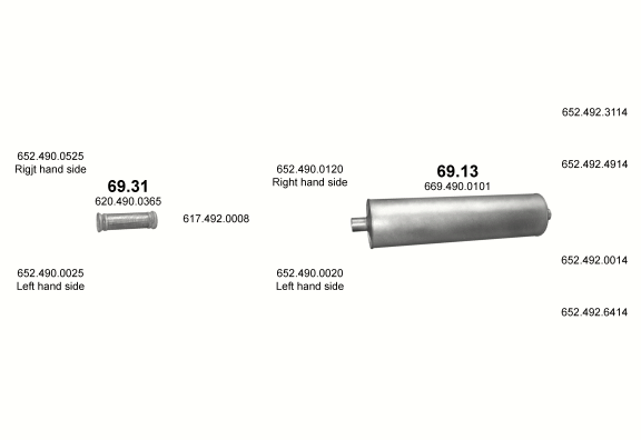 Auspuffanlage für MERCEDES 19-33 T 2422 (WB 3200, 3600)
