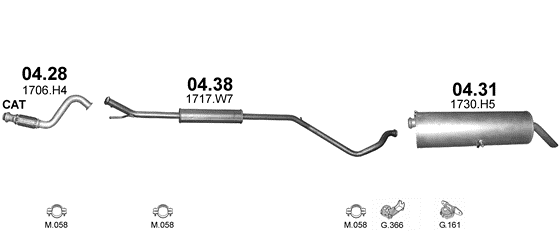 Auspuffanlage für CITROEN C4 1.4 (1.4i 16V)