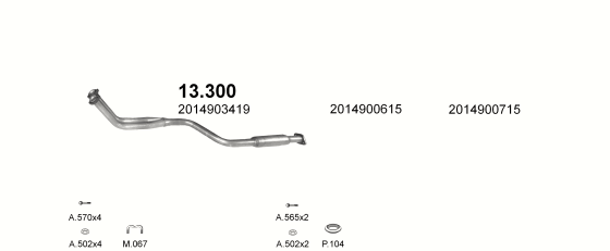 Auspuffanlage für MERCEDES 190 - W201 2.3 (W201 190 2.3E 16V)