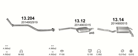 Auspuffanlage für MERCEDES 190 - W201 2.0 D (W201 190)