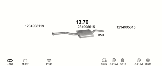 Auspuffanlage für MERCEDES 200 - W123 2.0 (W123 200)