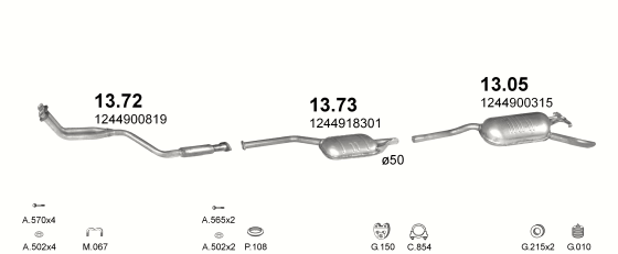 Auspuffanlage für MERCEDES 200 - W124 2.0 (W124 200)
